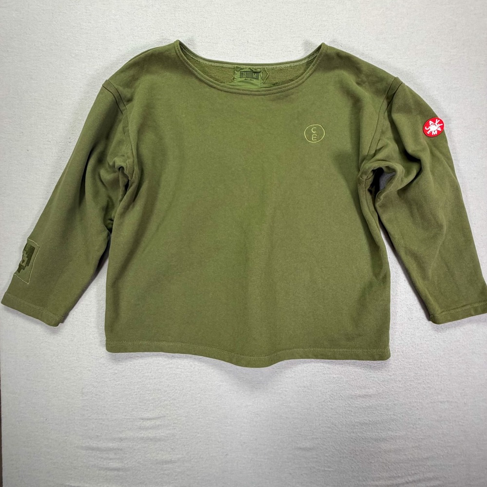 Cav Empt Sweatshirt Mens S Green Excellent Long Sleeve Embroidered Logo Japan